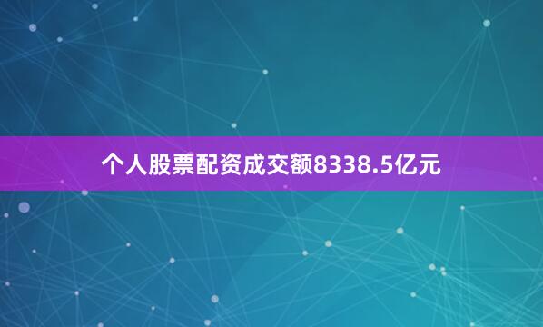 个人股票配资成交额8338.5亿元